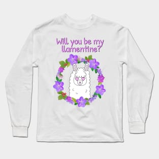 Will you be my llamentine? Long Sleeve T-Shirt